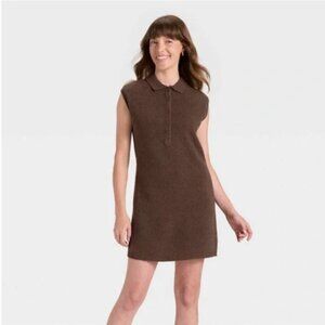 Universal Thread Brown Short Sleeve Sweater Dress - Small